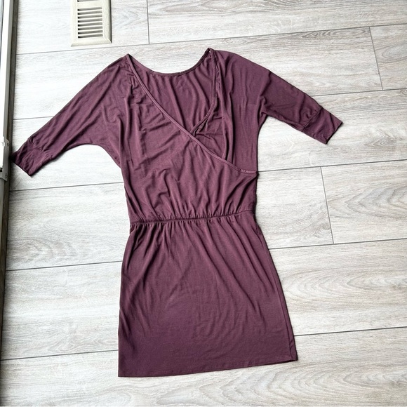 Aritzia Babaton Burgundy Open Back Stretchy Jersey Dress - Picture 9 of 14